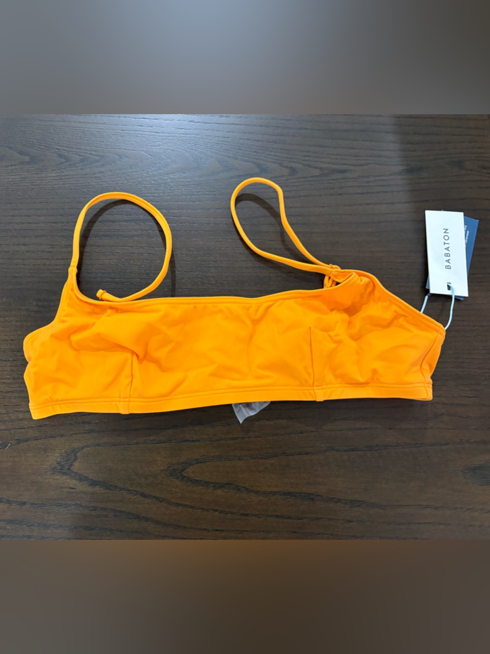 Babaton Orange Scoop Neck Swim Top